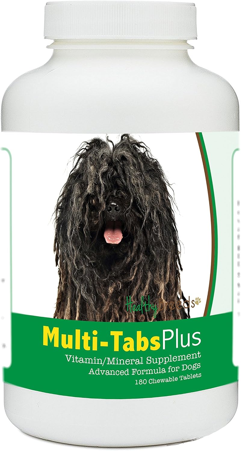 Healthy Breeds Pulik Multi-Tabs Plus - Comprimidos masticables multivitamínicos para perros (180 unidades)