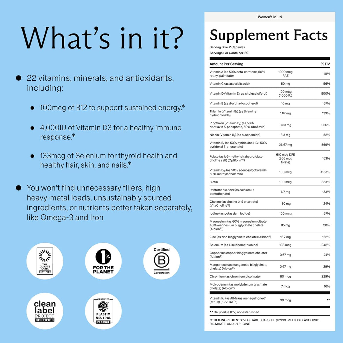 Needed. Multivitamínico para Mujeres con 22 – Piel, cabello y uñas saludables: La biotina contribuye al – Image 2