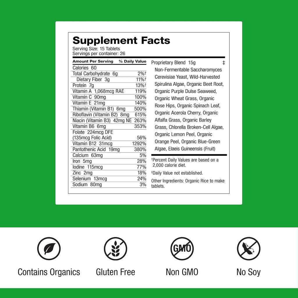 Dr. Schulze's SuperFood Plus - Superalimento diario, 390 comprimidos