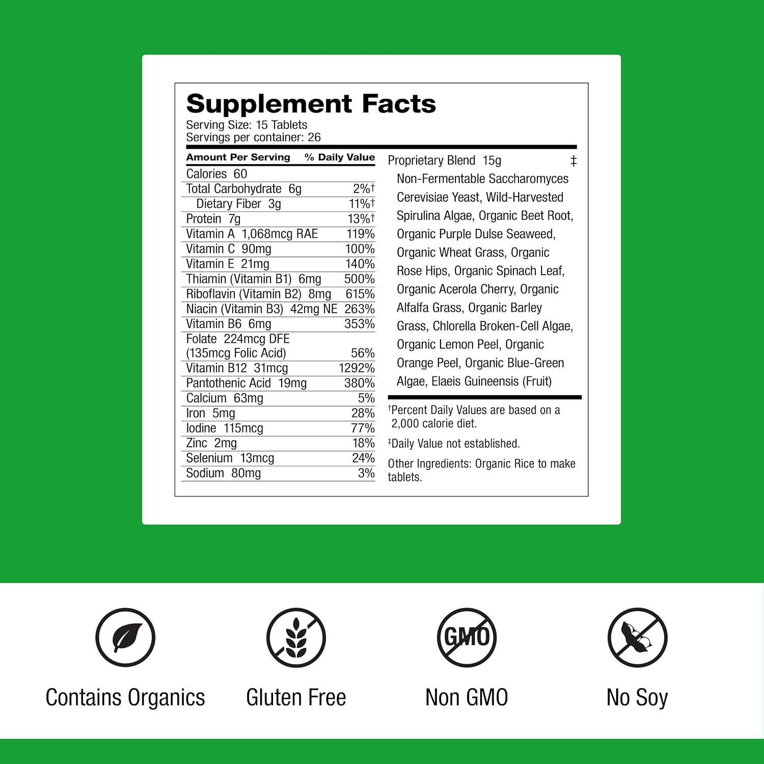 Dr. Schulze's SuperFood Plus - Superalimento diario, 390 comprimidos