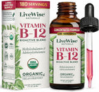 Live Wise Naturals Gotas de Vitamina B12 para Niños - 5mcg por 2 gotas - Vegano, Sin Gluten, No GMO