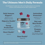 CHEWSY Multivitamínico para Hombres – 23 nutrientes, probióticos y hierbas – 30 gominolas