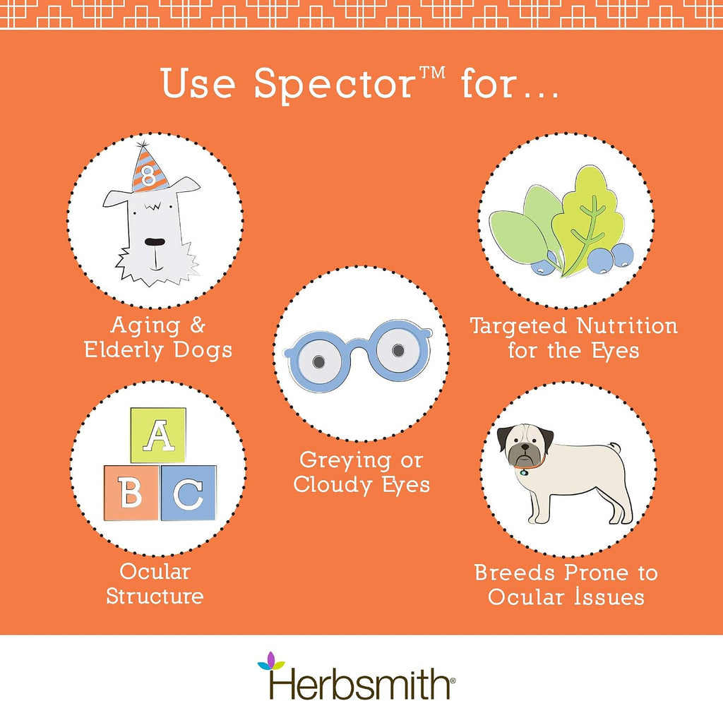 Herbsmith Spector - Suplemento para la Visión y Ojos de Perros, 60 Chews Grandes