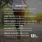 Vitamina D3+K2 5000 UI 45 mcg MenaQ7 | Utzy Naturals