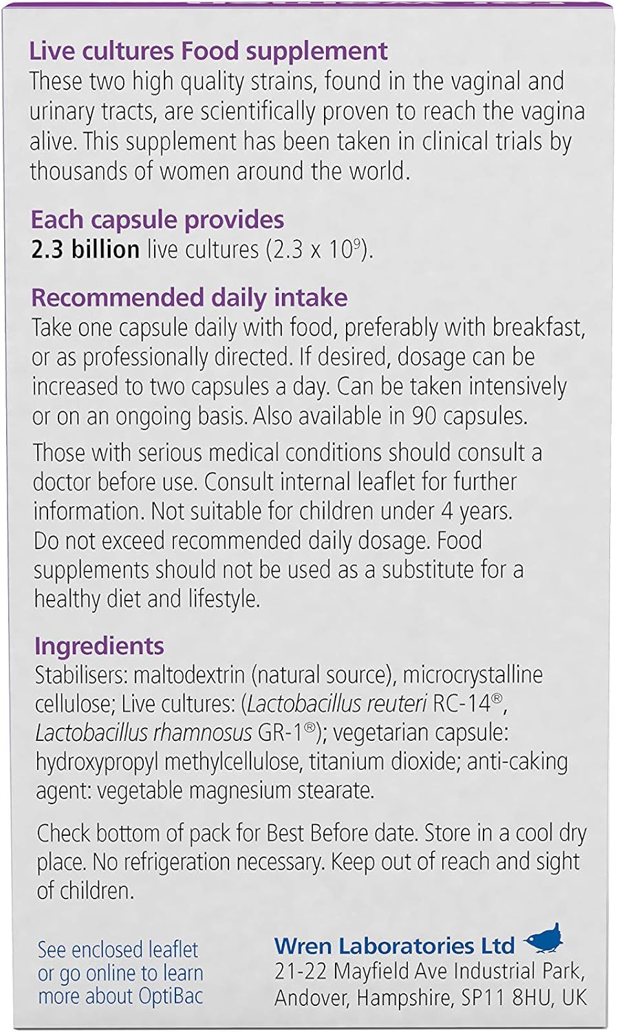 Probióticos para Mujer - 30 Cápsulas | Optibac