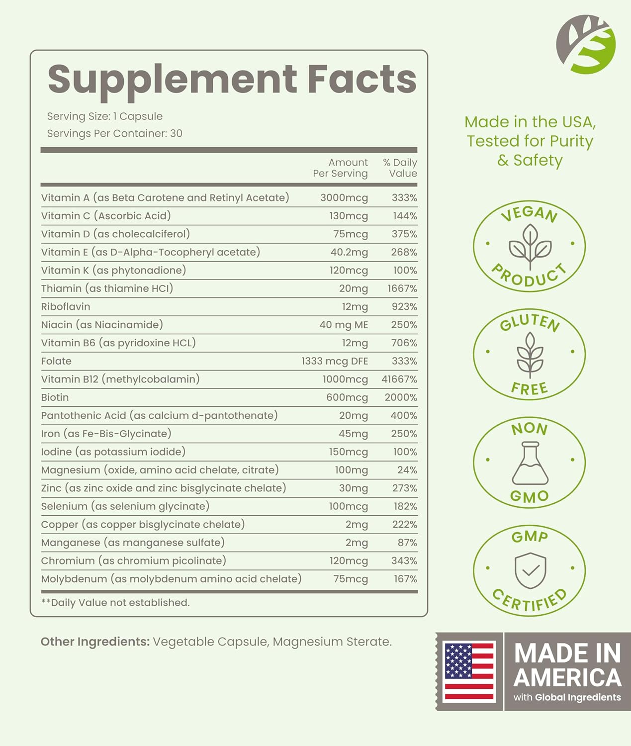 BariSlim Advanced Once Daily - Multivitamínico bariátrico diario con 45mg de hierro | 30 cápsulas