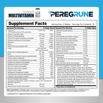 PEREGRUNE Multivitamínico para Corredores – Vitamina C: Antioxidante hidrosoluble que contribuye a la formación – Image 2