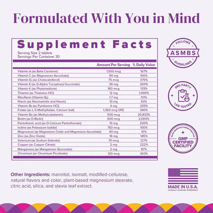 BariMelts Multivitamin - Multivitamínico – Fórmula completa: Contiene una mezcla equilibrada de vitaminas y – Image 2