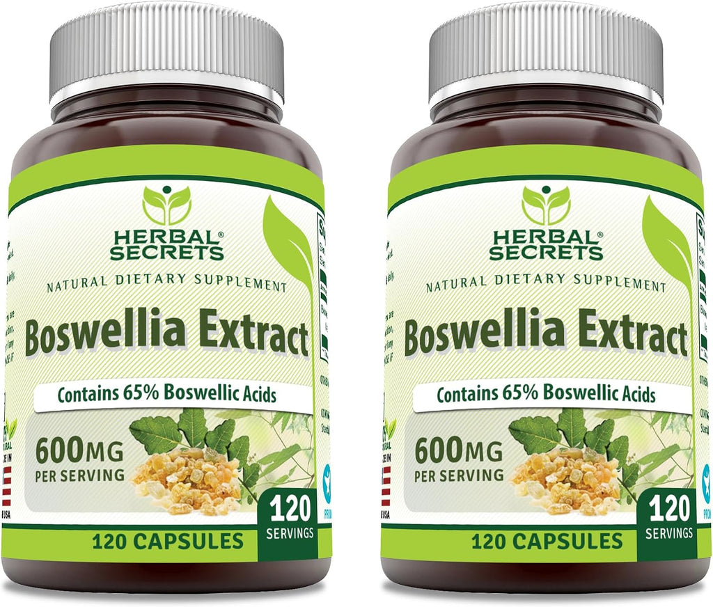 Herbal Secrets Extracto de Boswellia Serrata (65% Ácidos Boswélicos) 600 mg, 250 Cápsulas