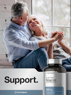 Horbaach Niacin 500mg Flush Free | 70 Cápsulas | Vitamina B3 Inositol Hexanicotinato | Sin OGM y Sin Gluten