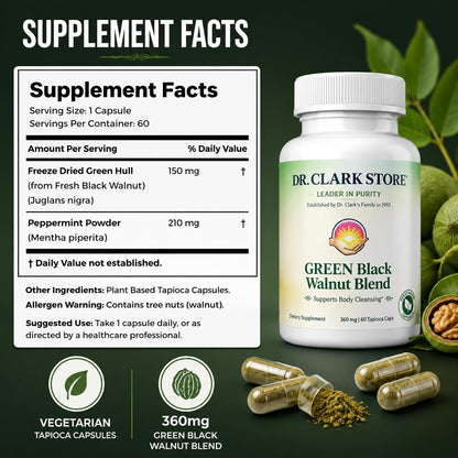 Dr Clark Store Green Black Walnut Blend – Cáscara verde de nuez negra ( Juglans nigra ): Recolectada en su estado – Image 9