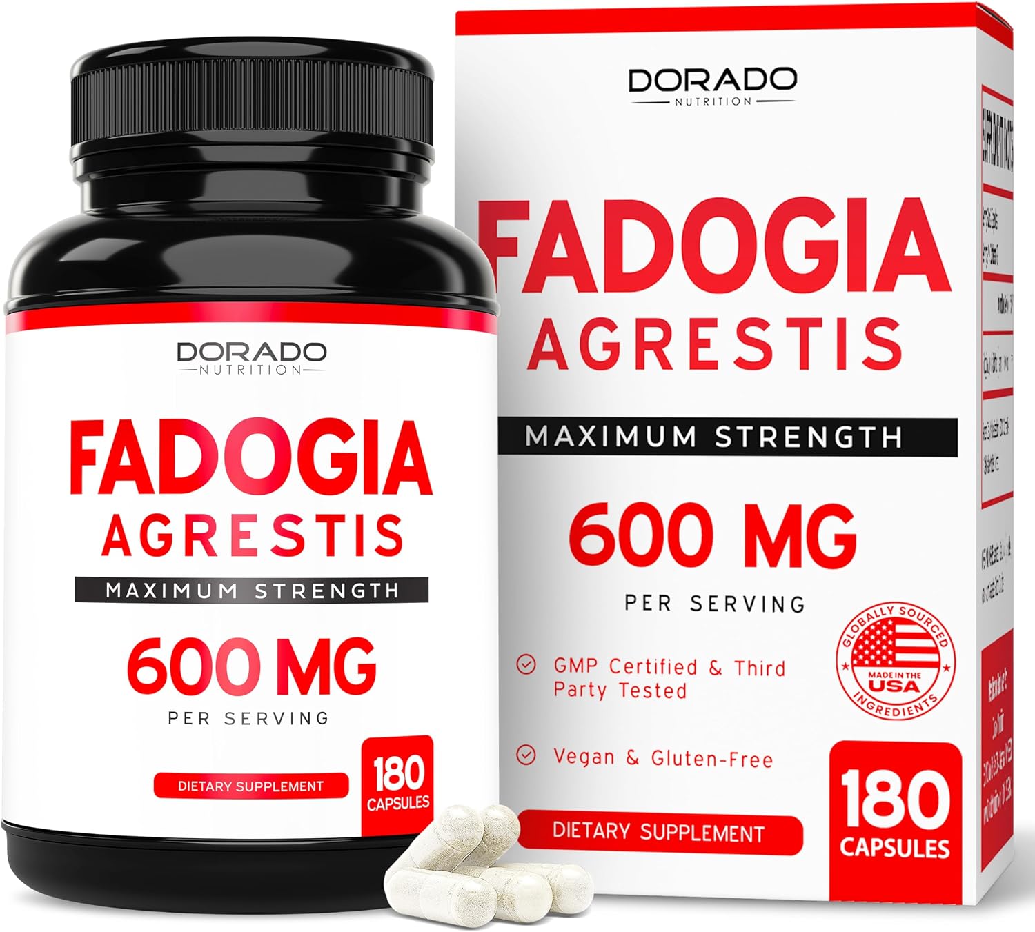 Fadogia Agrestis 600mg Extracto - 180 Cápsulas - Máxima Potencia - Vegano, Sin Gluten