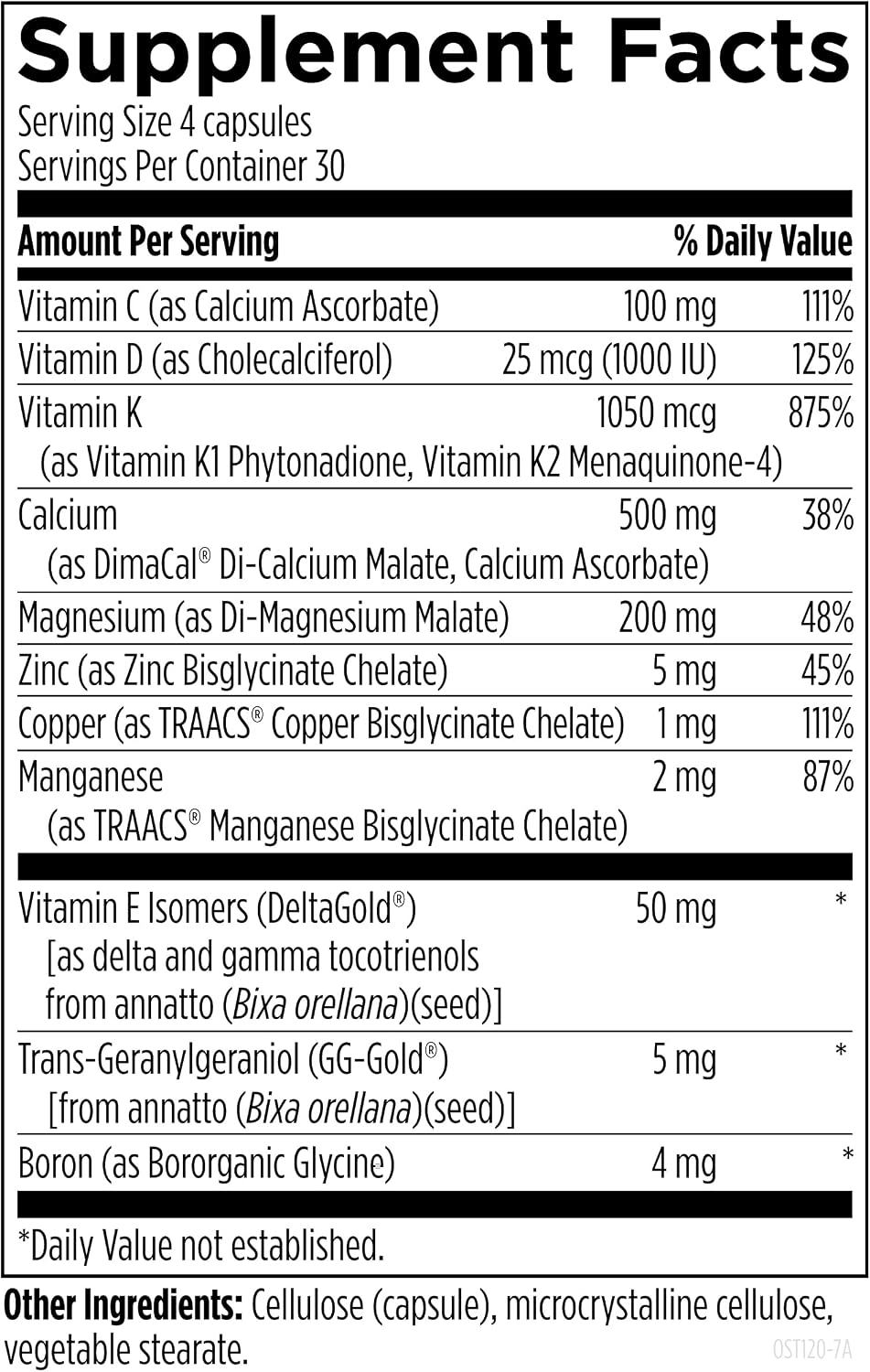 Designs for Health OsteoForce - Suplemento Premium para la Salud Ósea con Calcio Malato, Magnesio, Zinc y Vitaminas D y K - No-GMO, Sin Gluten (120 Cápsulas)
