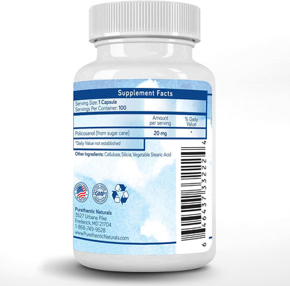 Policosanol 20 mg – 100 Cápsulas Veganas | Purethentic Naturals – Image 2