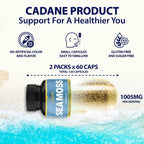 Organic Cadane - Cápsulas de Musgo Marino Orgánico con Vitamina C, D3 y Zinc (2 Envases)