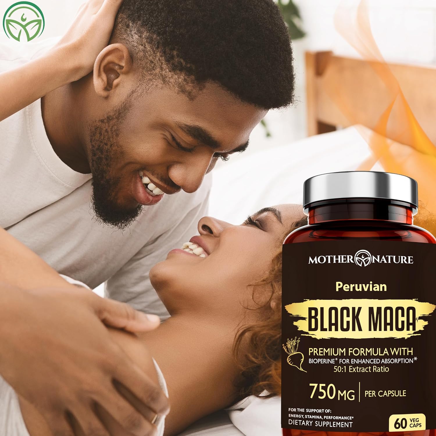 MNO Black Maca Root 50:1 750mg – Maca Negra Peruana Orgánica, 60 Cápsulas Veganas
