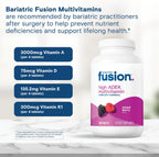 Bariatric Fusion Chewable Multivitamin with High Doses of Vitamins ADEK, Iron, and Calcium - Mixed Berry Flavor - 120 Tablets (1 Month Supply)