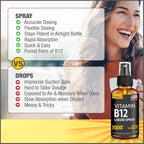 Vitamin B12 Sublingual Spray 5000 mcg – Metilcobalamina Vegana de Absorción Rápida