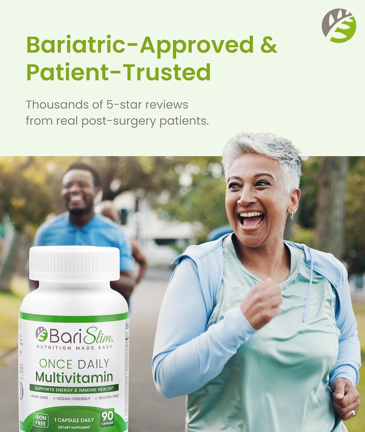 BariSlim Once Daily Multivitamínico Bariátrico Sin Hierro - 90 Cápsulas