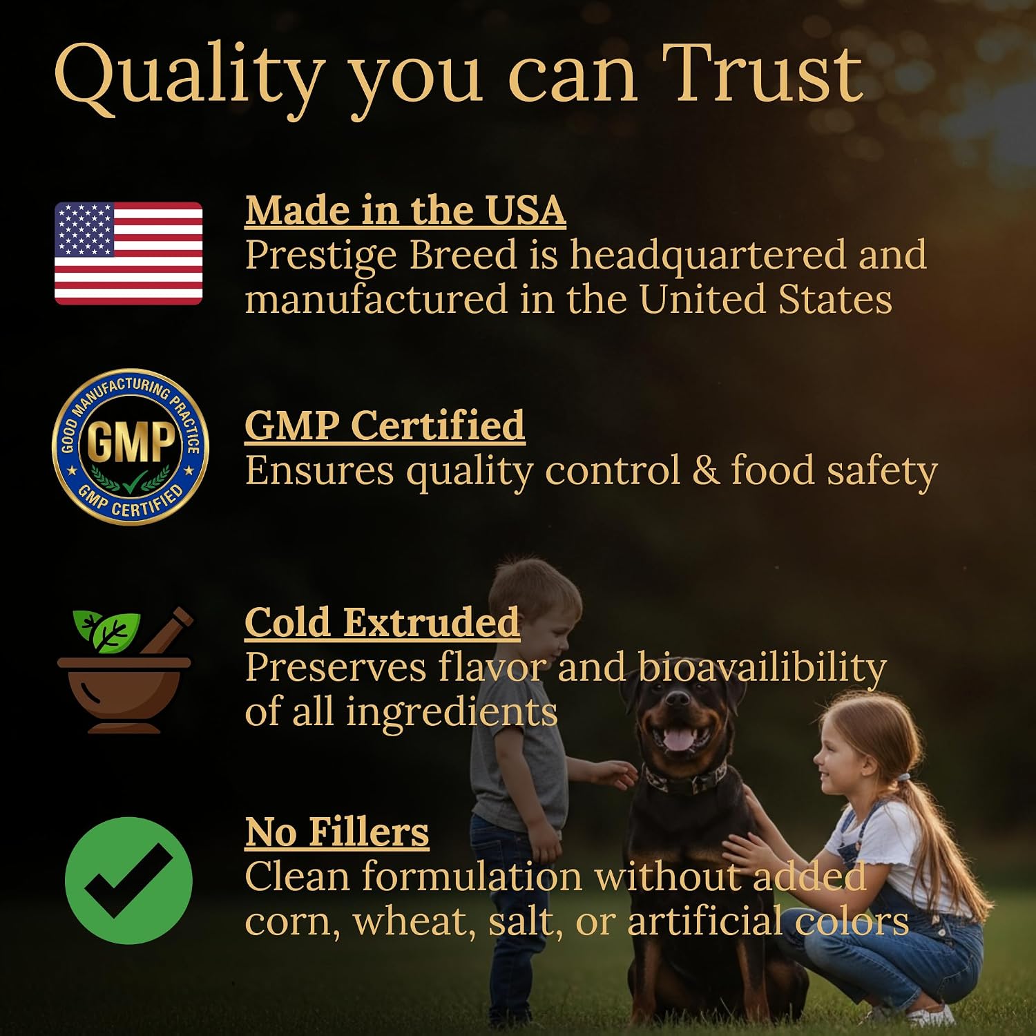 Multivitamínicos Prestige Breed, Nutrición Equilibrada para tu Rottweiler, 90 unidades, Fabricado en EE. UU. con Auténtico Bacon