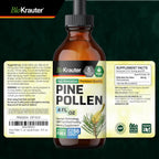 BIO KRAUTER® Polen de Pino para Hombres - Tintura Vegana Pura, 685 mg por ración, 118 ml (56 Días)