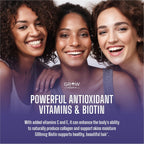 grow vitamin Collagen Booster Gummy Bears – Gominolas Veganas de Biotina para Piel, Cabello y Uñas – Sabor Fresa – 60 Gominolas