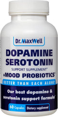 Dr. Maxwell Serotonina y Dopamina - Suplemento 5 en 1 con Probiótico para el Estado de Ánimo, Relajación y Concentración, 60 Cápsulas