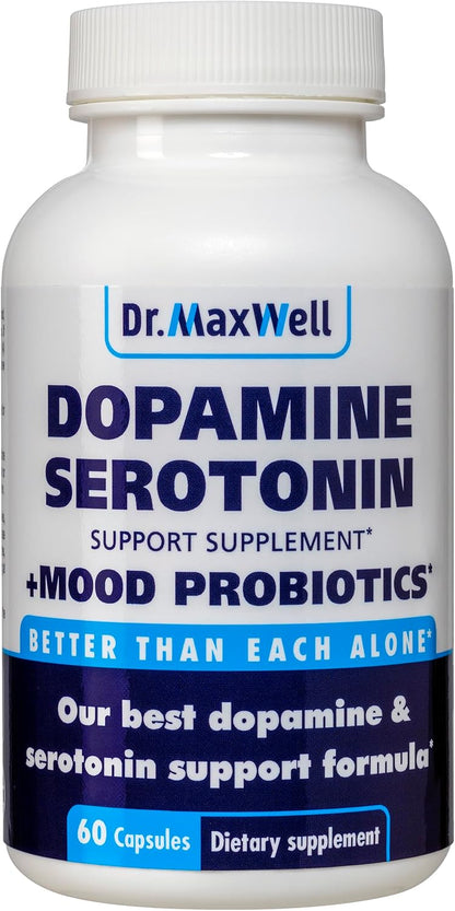 Dr. Maxwell Serotonina y Dopamina - Suplemento 5 en 1 con Probiótico para el Estado de Ánimo, Relajación y Concentración, 60 – Image 1