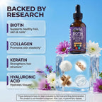LuxFlo Biotina y Colágeno Líquido - Suplemento Completo para Cabello, Piel y Uñas
