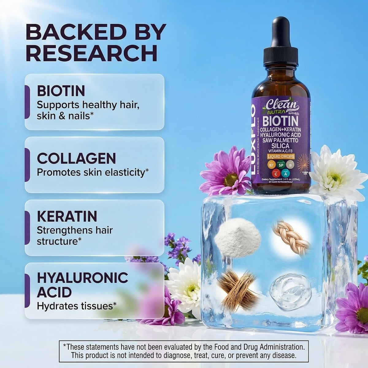LuxFlo Biotina y Colágeno Líquido - – El zinc contribuye a la protección de las células frente al daño oxidativo. – Image 3