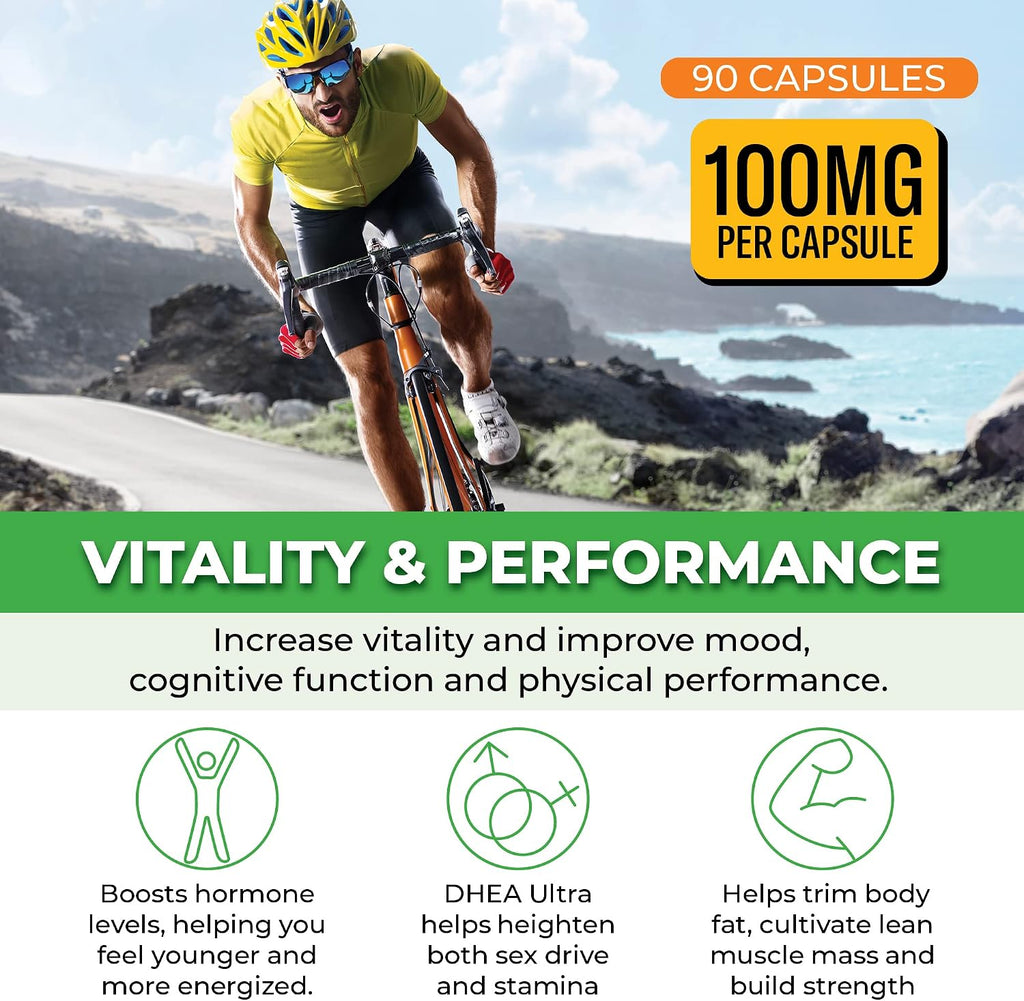 ForestLeaf DHEA 100mg - 90 Cápsulas - Suplemento de DHEA Micronizado