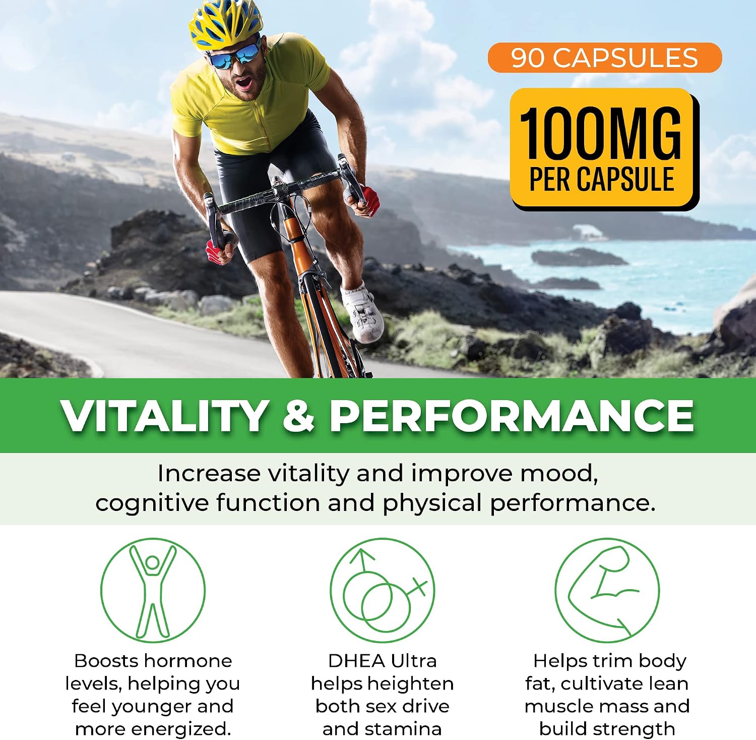 ForestLeaf DHEA 100mg - 90 Cápsulas - Suplemento de DHEA Micronizado