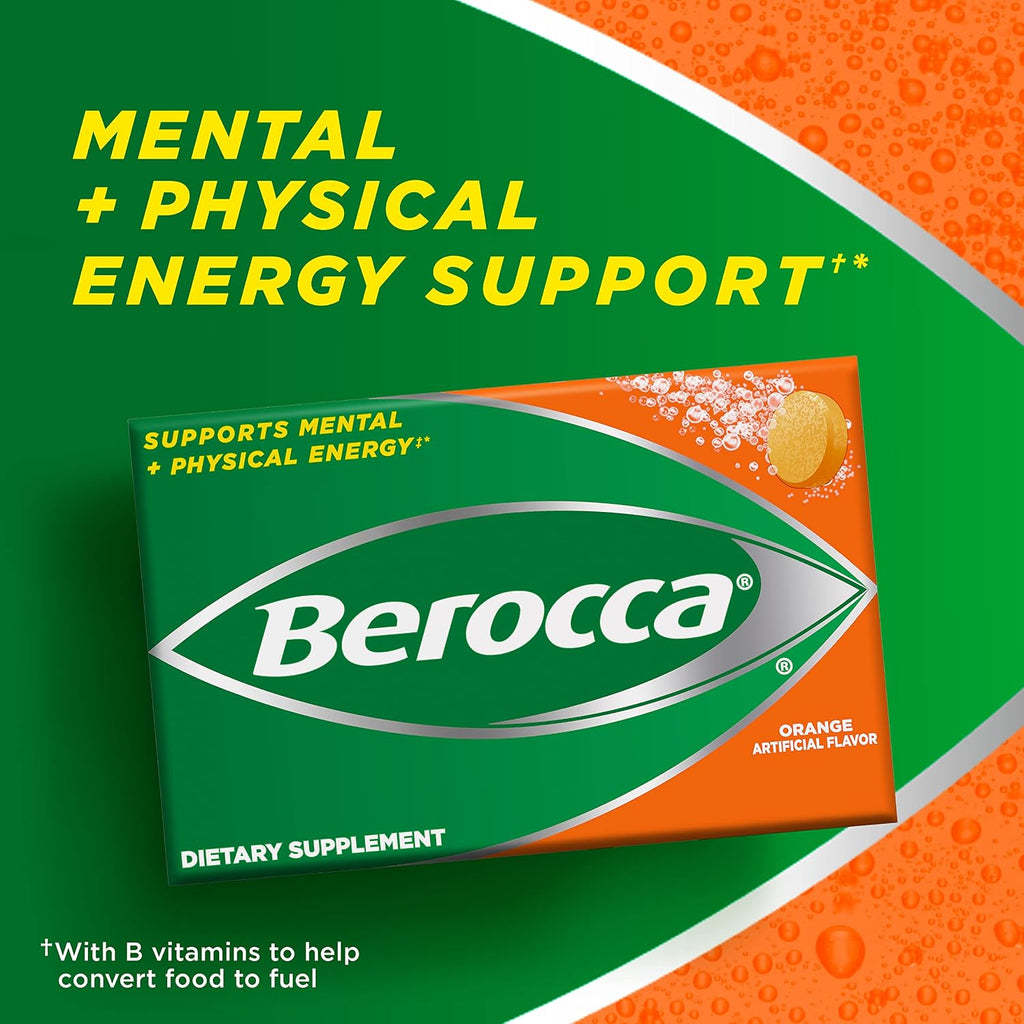 Berocca Naranja Comprimidos Efervescentes Sin Cafeína, 20 Unidades