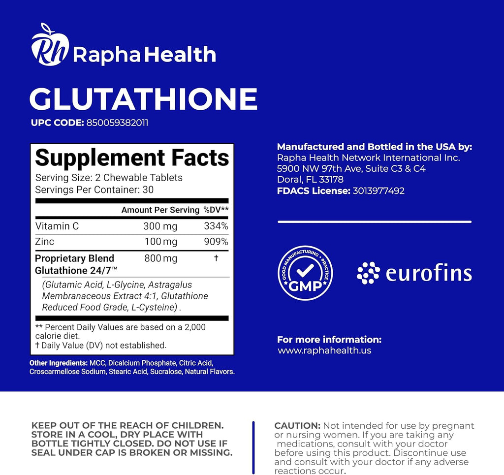 Glutathione con Vitamina C y Zinc - Pack Doble de 120 Comprimidos