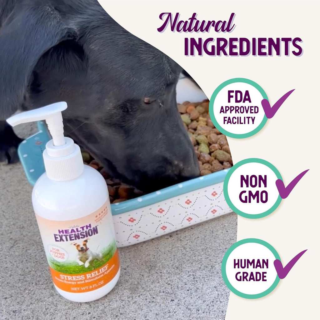 Health Extension Stress Supplement for Dogs, 8oz - Appetite & Energy Booster, Helps Prevent Hypoglycemia, Vitamin B Enriched
