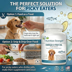 Omega 3 para Perros - Cápsulas de Aceite de Pescado con Alto EPA y DHA - Apoyo para Piel, Articulaciones y Salud General - 180 Cápsulas - Nutrition Strength
