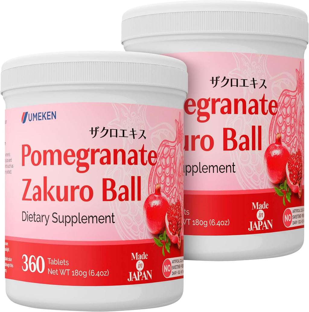 Umeken Pomegranate Balls – Suplemento masticable de granada para mujeres (360 comprimidos)