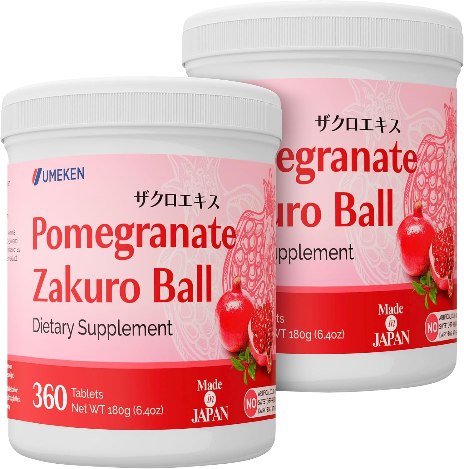 Umeken Pomegranate Balls – Suplemento masticable de granada para mujeres (360 comprimidos)