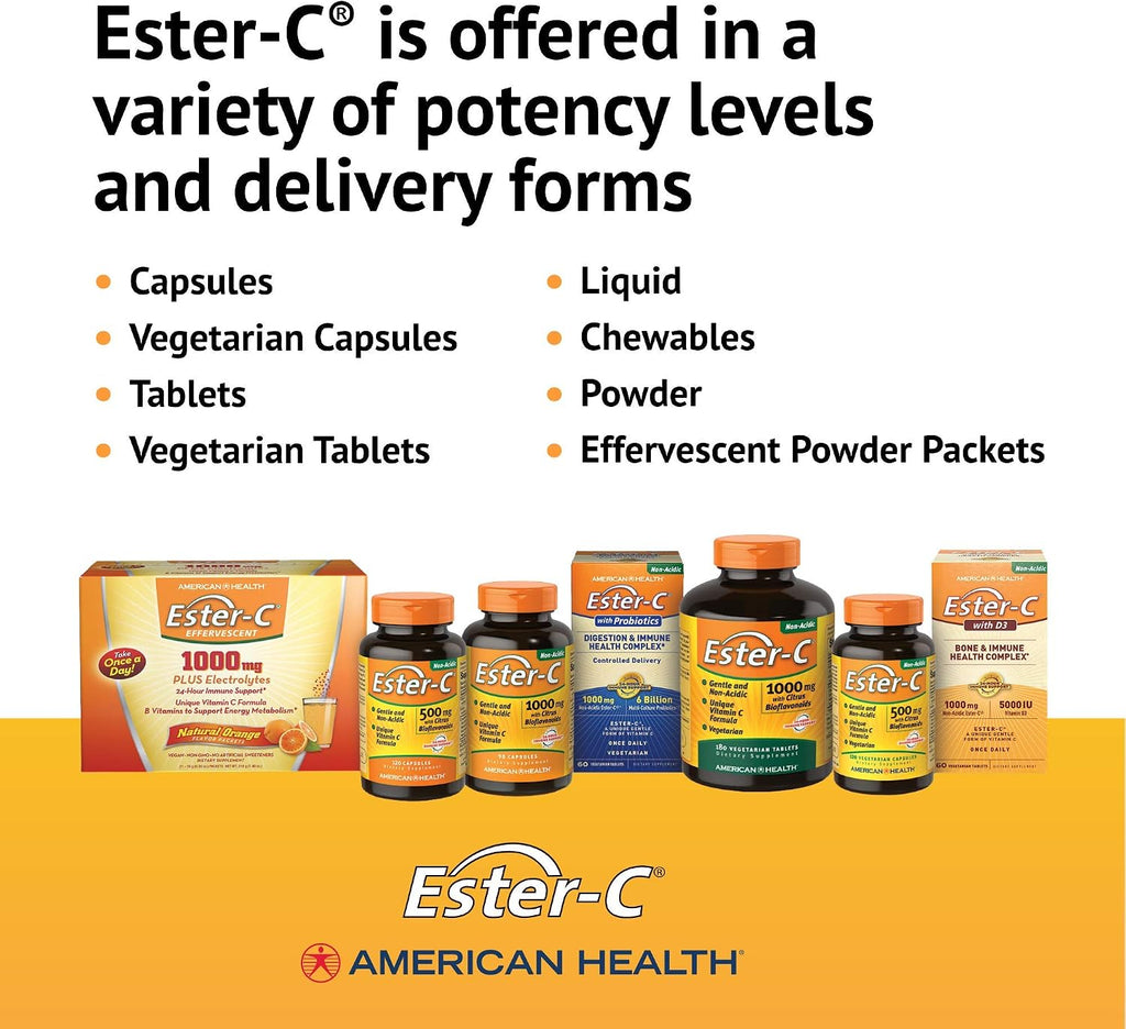American Health, Ester C 1000 mg con bioflavonoides cítricos, 180 comprimidos