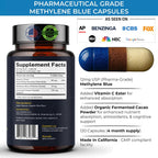 Cápsulas de Azul de Metileno USP Grado Farmacéutico con Vitamina C - 120 uds