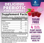 Nature's Nutrition Fiber Gummies – Gomitas de fibra prebiótica sin azúcar, 4g por porción, 60 gomitas