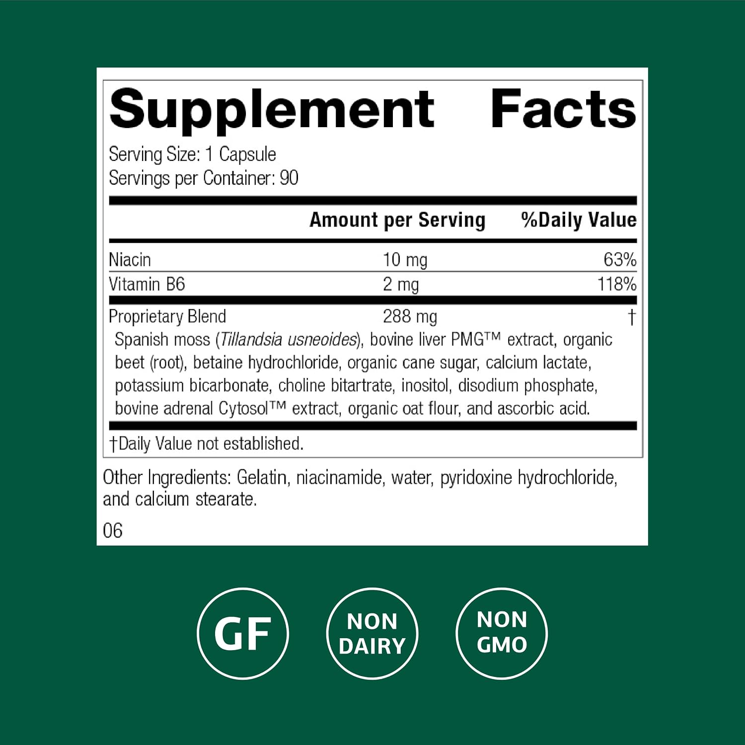 Standard Process Betacol - Liver Support with Niacin and Vitamin B6 - 90 Capsules