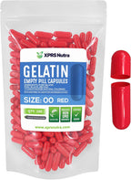 XPRS Nutra Cápsulas Vacías de Gelatina Tamaño 00 - 100 Unidades para Suplementos DIY (Rojo)