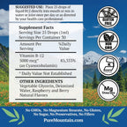 Pure Mountain Botanicals Vitamina B12 5000 mcg Gotas Líquidas – Sabor Natural a Bayas – 30 Dosis