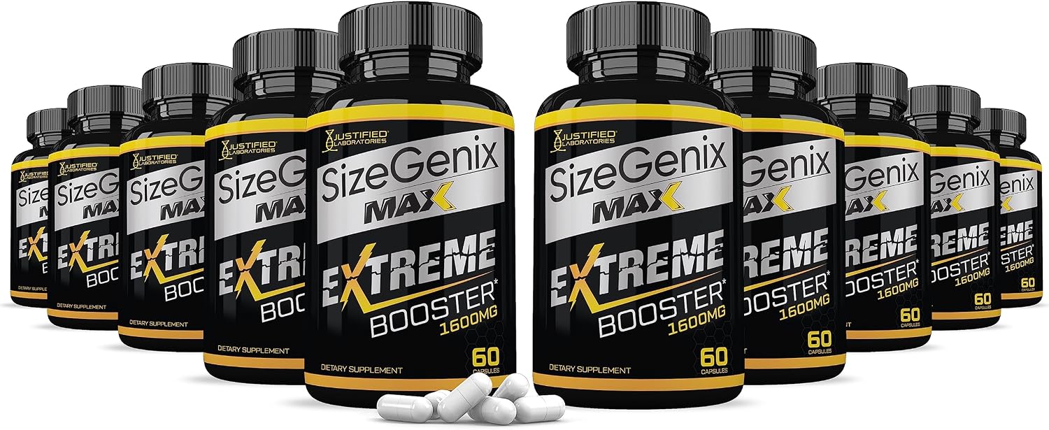 Sizegenix Max 1600mg - Fórmula Avanzada para la Salud Masculina (600 Cápsulas, 10 Envases)