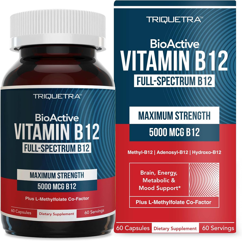 Triquetra Health BioActive Vitamin B12 5000 mcg - Gotas Sublinguales con 3 Formas Bioactivas