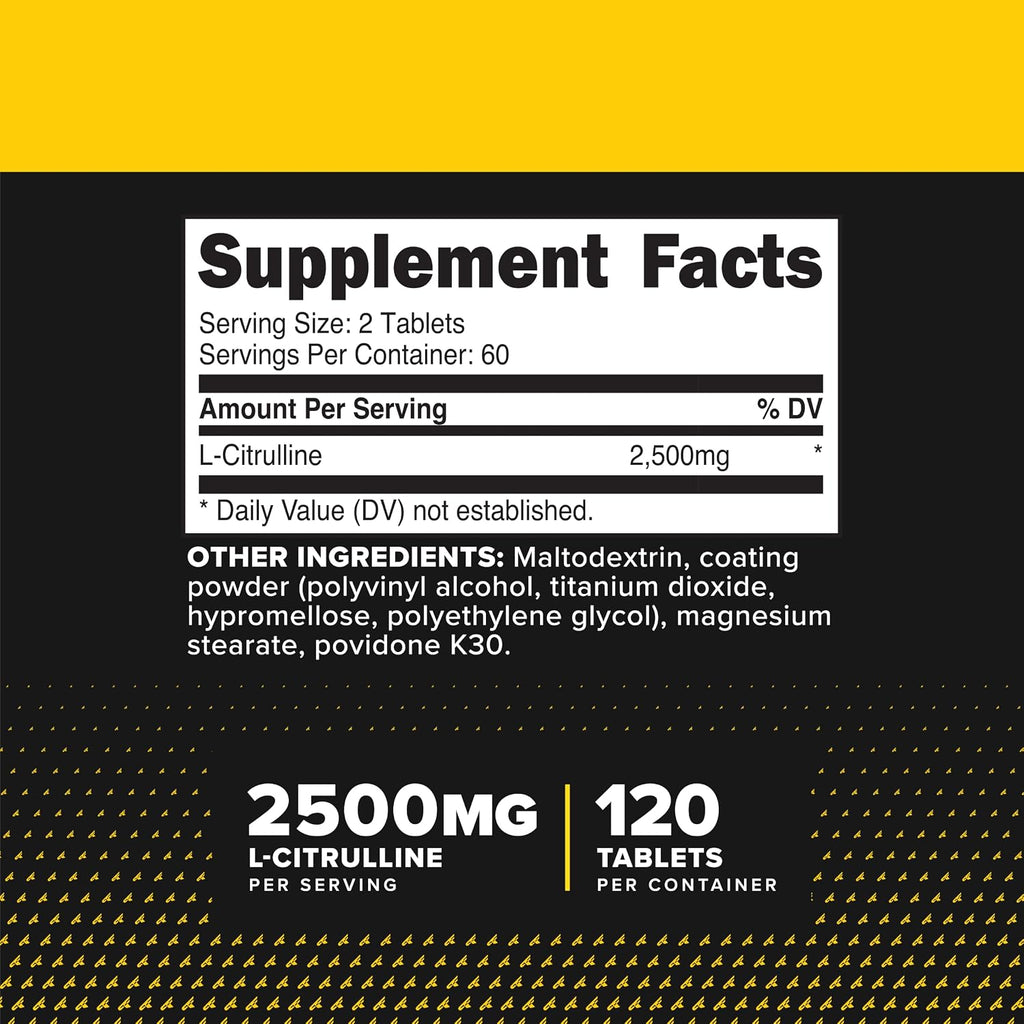 Primaforce L-Citrulline 2500mg por dosis, 60 dosis; 120 comprimidos