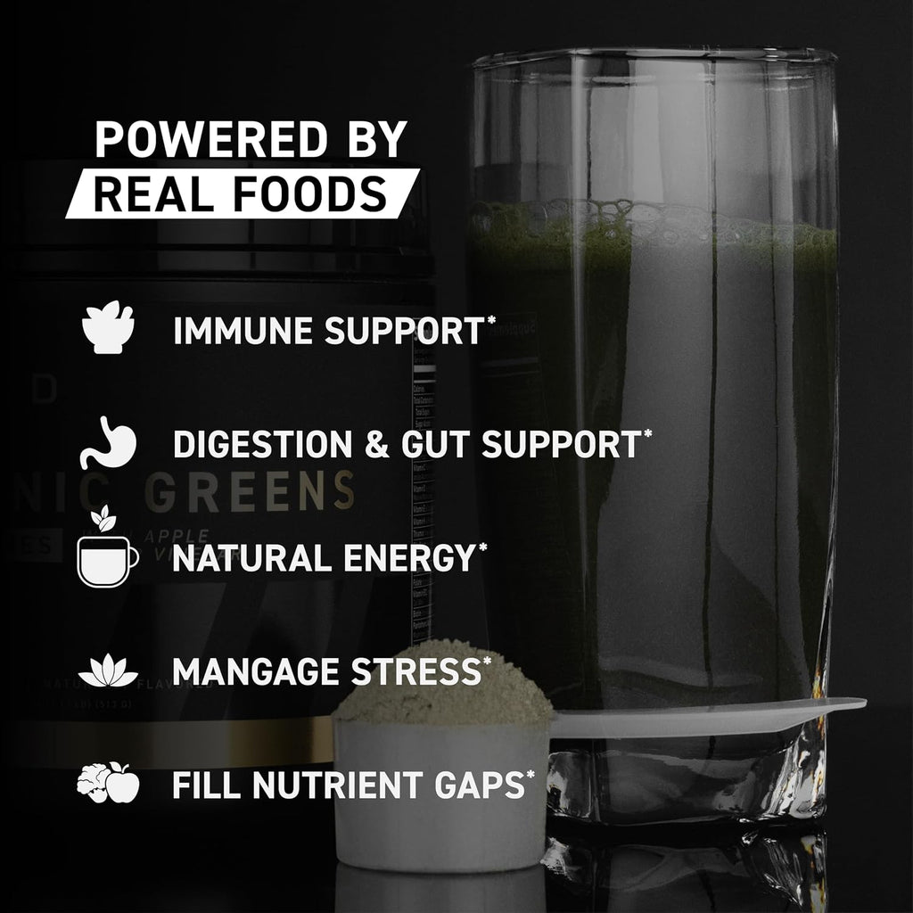 Kaged Organic Greens Elite, Superfood and Greens Powder with Apple Cider Vinegar, Adaptogen, Prebiotics, Vitamins & Minerals, Berry, 30 Servings