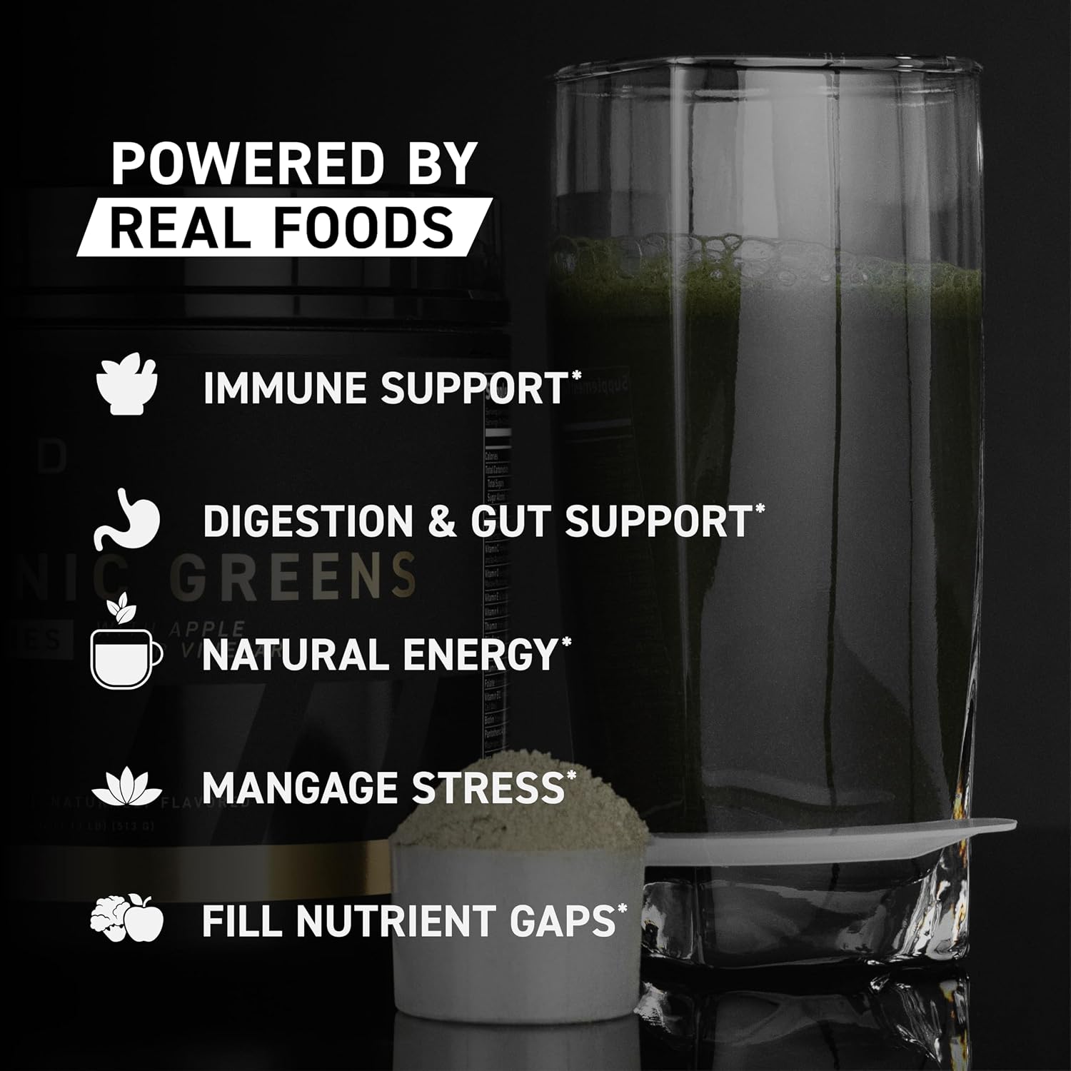 Kaged Organic Greens Elite, Superfood and Greens Powder with Apple Cider Vinegar, Adaptogen, Prebiotics, Vitamins & Minerals, Berry, 30 Servings