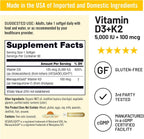 NatureWise Vitamina D3 + K2 Vegana con Aceite MCT de Coco Orgánico - 5000 UI D3 + 100 mcg K2 - 90 Cápsulas Blandas